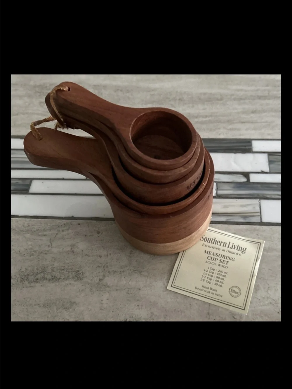 Southern Living Acacia Wood  Measuring Cups Set